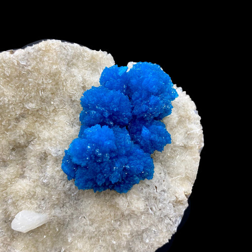 Rare Indian Cavansite Crystal Cluster with Stilbite on Heulandite Matrix – Pune, India DK171