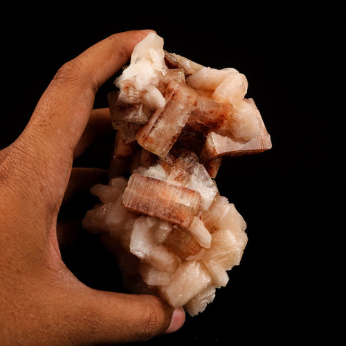 Red Apophyllite Cube With Stilbite Natural Mineral Specimen # B 6569