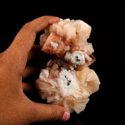 Red Apophyllite Cube With Stilbite Natural Mineral Specimen # B 6569