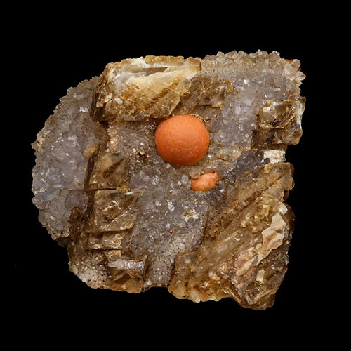 Red Botryoidal Fluorite Ball on Calcite Very Rare Natural Mineral Specimen # B 6769