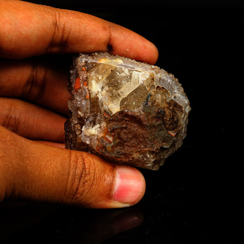 Red Botryoidal Fluorite Ball on Calcite Very Rare Natural Mineral Specimen # B 6769