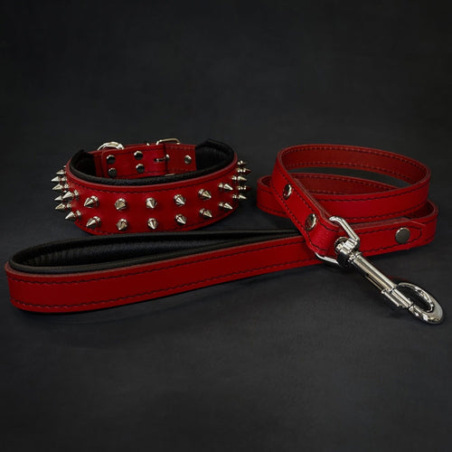 Red Frenchie collar 100% genuine leather