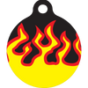 Red Flames HD Dog ID Tag