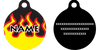 Red Flames HD Dog ID Tag