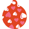 Red Hearts HD Dog ID Tag