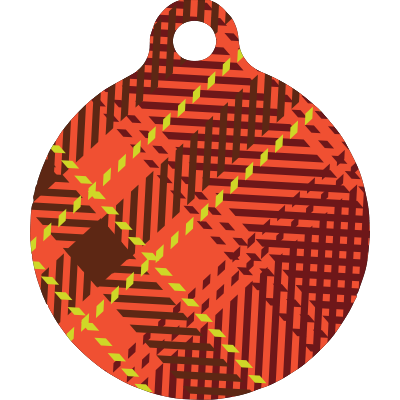 Red Kilt Plaid HD Dog ID Tag