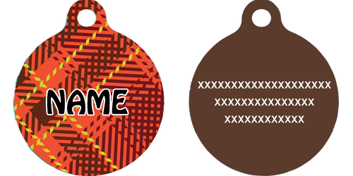 Red Kilt Plaid HD Dog ID Tag