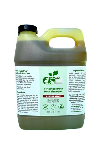4-HAIRLESS PETS RESTORATIVE BATH SHAMPOO