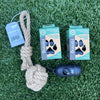 Compostable Poop Bags + Bamboo Dispenser + Hemp Rope Tug Toy Bundle (195 Bags)