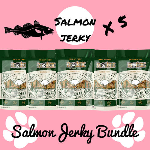 Salmon Jerky Joy: Elevate Your Pup's Happiness with 5x Salmon Jerky Bundle at an Amazing Price!
