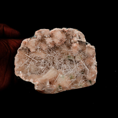 Scolecite Mesh Formation On Stilbite, Heulandite Natural Mineral Specimen  # B 5258