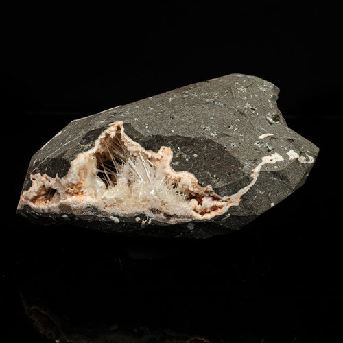 Scolecite Spray in Heulandite Geode Natural Mineral Specimen # B 6764