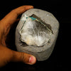 Scolecite Spray Inside Chalcedony Geode free standing Natural Mineral Specimen # B 6775