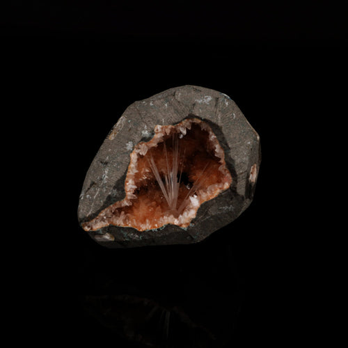 Scolecite Spray inside Heulandite geode Natural Mineral Specimen # B 5499