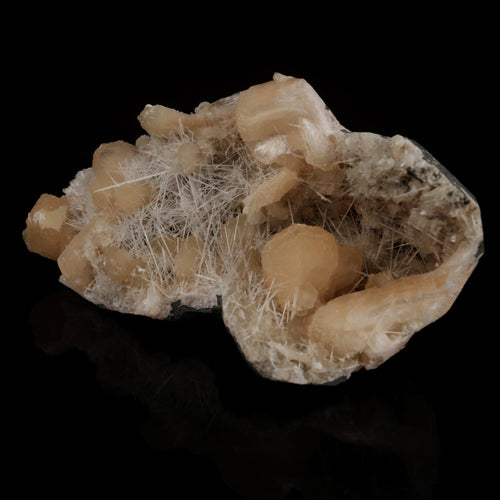 Scolecite Spray inside Stilbite geode Natural Mineral Specimen # B 5501