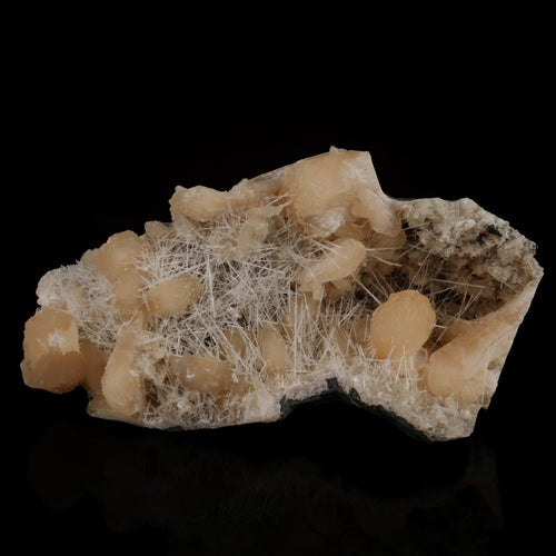 Scolecite Spray inside Stilbite geode Natural Mineral Specimen # B 5501