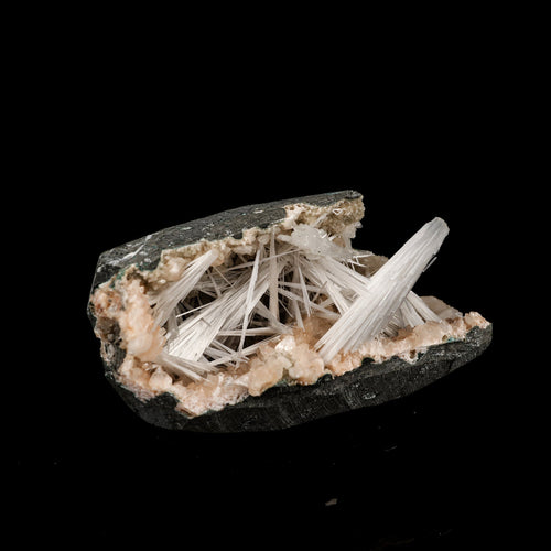 Scolecite Sprays in Heulandite Geode Natural Mineral Specimen # B 6296