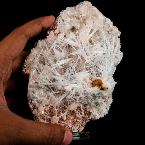 Scolecite Sprays in Heulandite Geode Natural Mineral Specimen # B 6547