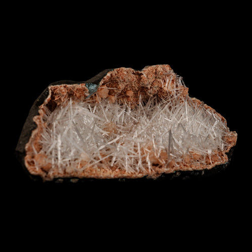 Scolecite Sprays Inside Heulandite Geode Natural Mineral Specimen  # B 5071