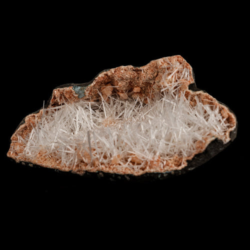 Scolecite Sprays Inside Heulandite Geode Natural Mineral Specimen  # B 5071