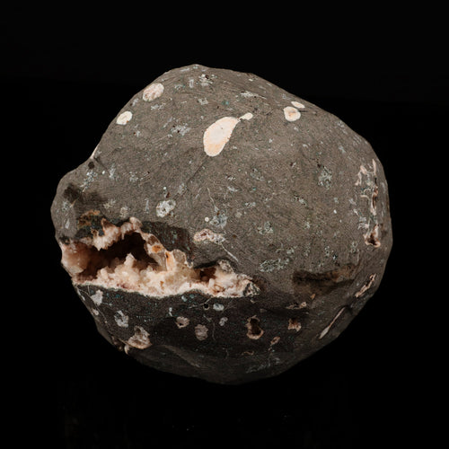 Scolecite Sprays Inside Heulandite Geode Natural Mineral Specimen # B 5600