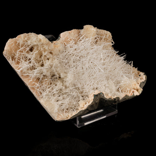 Scolecite Sprays Inside Heulandite Geode Natural Mineral Specimen # B 5757