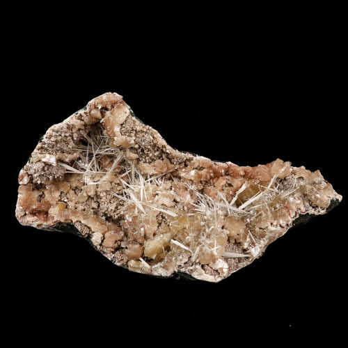 Scolecite Sprays Inside Heulandite Geode Natural Mineral Specimen # B 5860