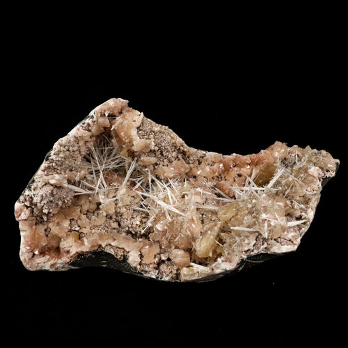 Scolecite Sprays Inside Heulandite Geode Natural Mineral Specimen # B 5860