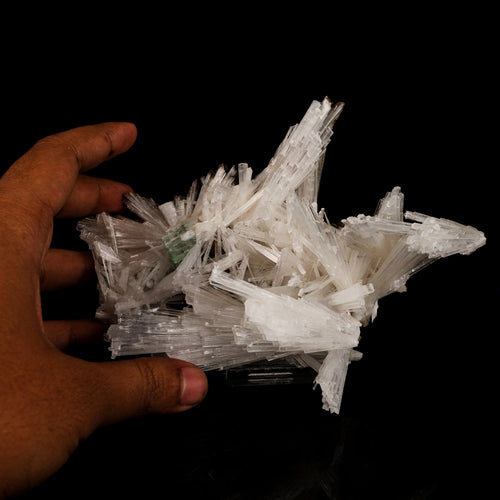 Scolecite Sprays with green Apophyllite cube Natural Mineral Specimen # B 6264
