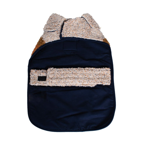 Shinola Brand Stripe Berber Dog Coat Oatmeal