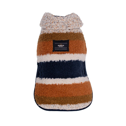 Shinola Brand Stripe Berber Dog Coat Oatmeal