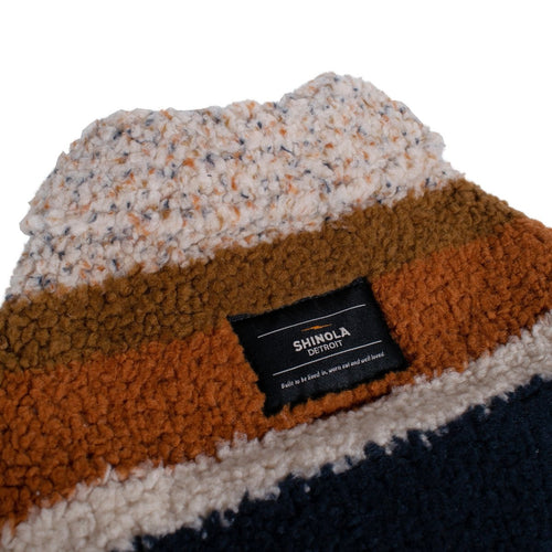 Shinola Brand Stripe Berber Dog Coat Oatmeal