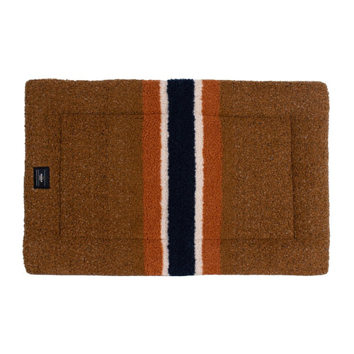 Shinola Brand Stripe Comfort Cushion Berber Dog Bed Rust