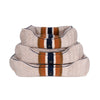 Shinola Brand Stripe Kuddle Berber Dog Bed Oatmeal