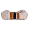 Shinola Brand Stripe Kuddle Berber Dog Bed Oatmeal