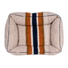 Shinola Brand Stripe Kuddle Berber Dog Bed Oatmeal