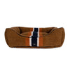 Shinola Brand Stripe Kuddle Berber Dog Bed Rust