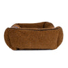 Shinola Brand Stripe Kuddle Berber Dog Bed Rust