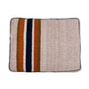 Shinola Brand Stripe Napper Pillow Berber Dog Bed Oatmeal