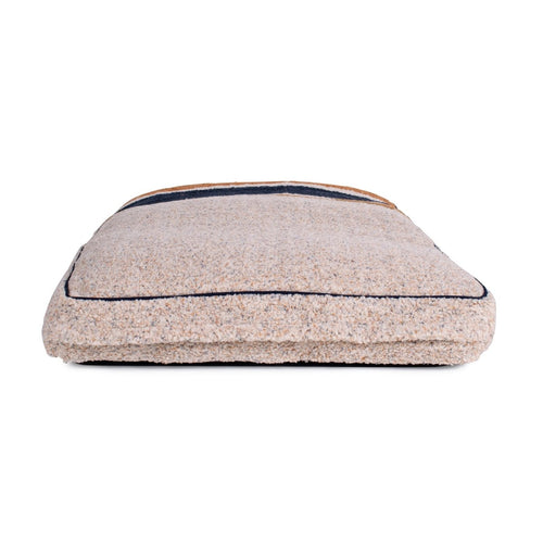 Shinola Brand Stripe Napper Pillow Berber Dog Bed Oatmeal