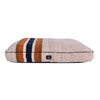 Shinola Brand Stripe Napper Pillow Berber Dog Bed Oatmeal