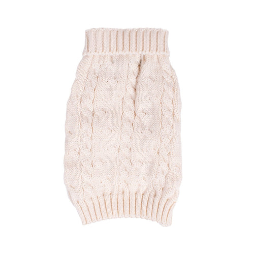 Shinola Cable Knit Pet Sweater