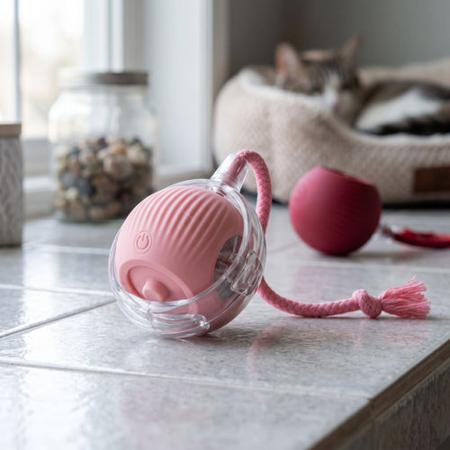 Cat Interactive Ball Toys Automatic Rolling Ball Faux Tail Rechargeable Smart Pet Electric Toy Dog Cat Training Imitate Mouse