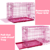 24-42 Collapsible Pink Dog Crate RED24-42