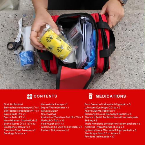 **SALE** PetVet Medic® Small Pet First Aid Kit – 90+ Piece Dog & Cat Emergency Kit with Veterinarian-Curated Supplies & Mini First Aid Guide