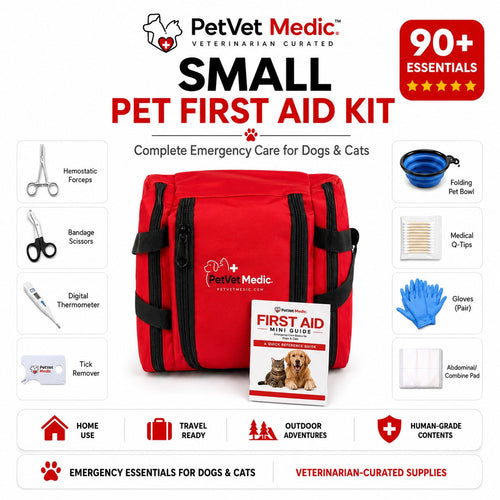 **SALE** PetVet Medic® Small Pet First Aid Kit – 90+ Piece Dog & Cat Emergency Kit with Veterinarian-Curated Supplies & Mini First Aid Guide