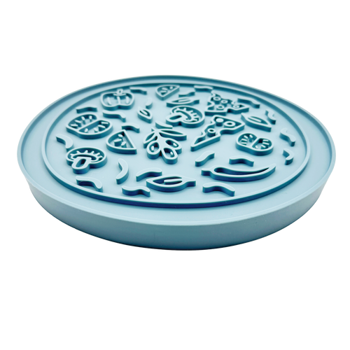 Pizza Snack Mat: 2-in-1 Lick Mat Slow Feed Bowl Combo