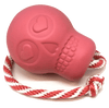 USA-K9 Skull Durable Rubber Chew Toy, Treat Dispenser, Reward Toy, Tug Toy, and Retrieving Toy - Pink