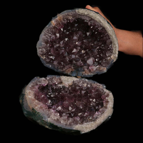 Sparkling Amethyst Two Halves Natural Mineral Specimen  # B 5221