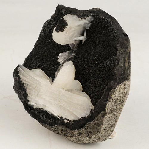 Stilbite in Chalcedony Geode Free Standing Natural Mineral Specimen # B 6524